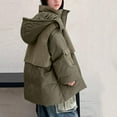thumbnail image 6 of AHTJRT Puffer Jackets for Boys Girls Zip-Up Hooded Outerwear with Pockets Warm Heavyweight Puffy Coats Fashion Colorblock Outerwear Green 9-10 Years, 6 of 7