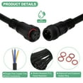 thumbnail image 2 of Uxcell 5-Set Conector Eléctrico Impermeable, Cable de 3 Pines de 7.9 In/20 cm con Conectores Macho y Hembra IP67 para Luces de Tira LED [Negro], 2 of 7