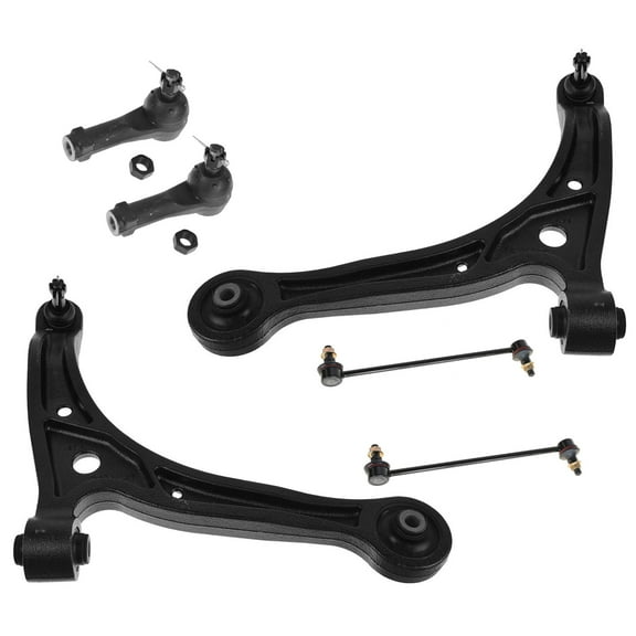 TRQ 6 pc Steering Suspension Kit Control Arms Outer Tie Rods Sway Bar End Links PSA59748