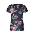 thumbnail image 4 of Blusa con estampado de manga corta y cuello cuadrado informal cómoda a la moda para mujer OAVQHLG3B Store  lin121212, 4 of 4