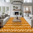 thumbnail image 3 of Orange Spring Leaves Area Rugs 8'x10', Washable Small Throw Rugs for Living Room Patio, Pastoral Botanical Striped Flowers Indoor Outdoor Rug Non-Slip Low Pile Carpet Runner Reversible Floor Mats, 3 of 8