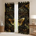 thumbnail image 2 of Castle Fairy Boho Animal Moth Black Out Curtains for Children Teenagers Adults,Black Golden Curtains Pack of 2 (42x63 Each),Gothic Exotic Style Bedroom Curtains,Lightweight Room Decor, 2 of 6