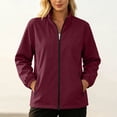 thumbnail image 4 of OGLCCG Rain Jacket for Women Waterproof Lightweight Stand Collar Windbreaker Jacket with Pockets Outdoor Softshell Jacket,Size S-XXL, 4 of 7