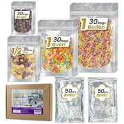 120pcs Mylar Bags for Food Storage with Oxygen Absorbers 10x14 7x10 5x7 6x4