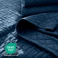 thumbnail image 5 of Clara Clark Quilt Sets, 5 Piece Lightweight Reversible Quilt Bedspread, Diamond Weave Coverlet Bedding Set, Queen Navy, 5 of 9