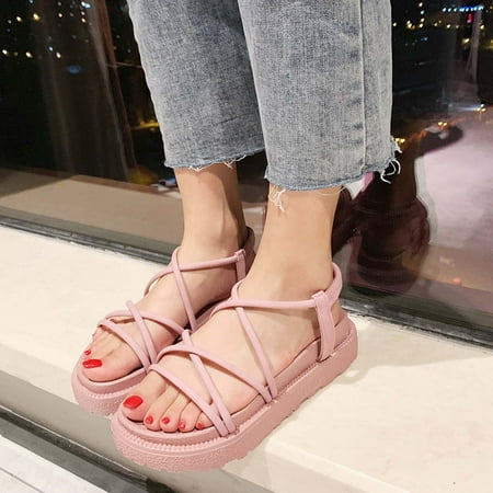 

Binmer Women s Summer Platform Shoes Soft Sole Comfortable Roman Sandals