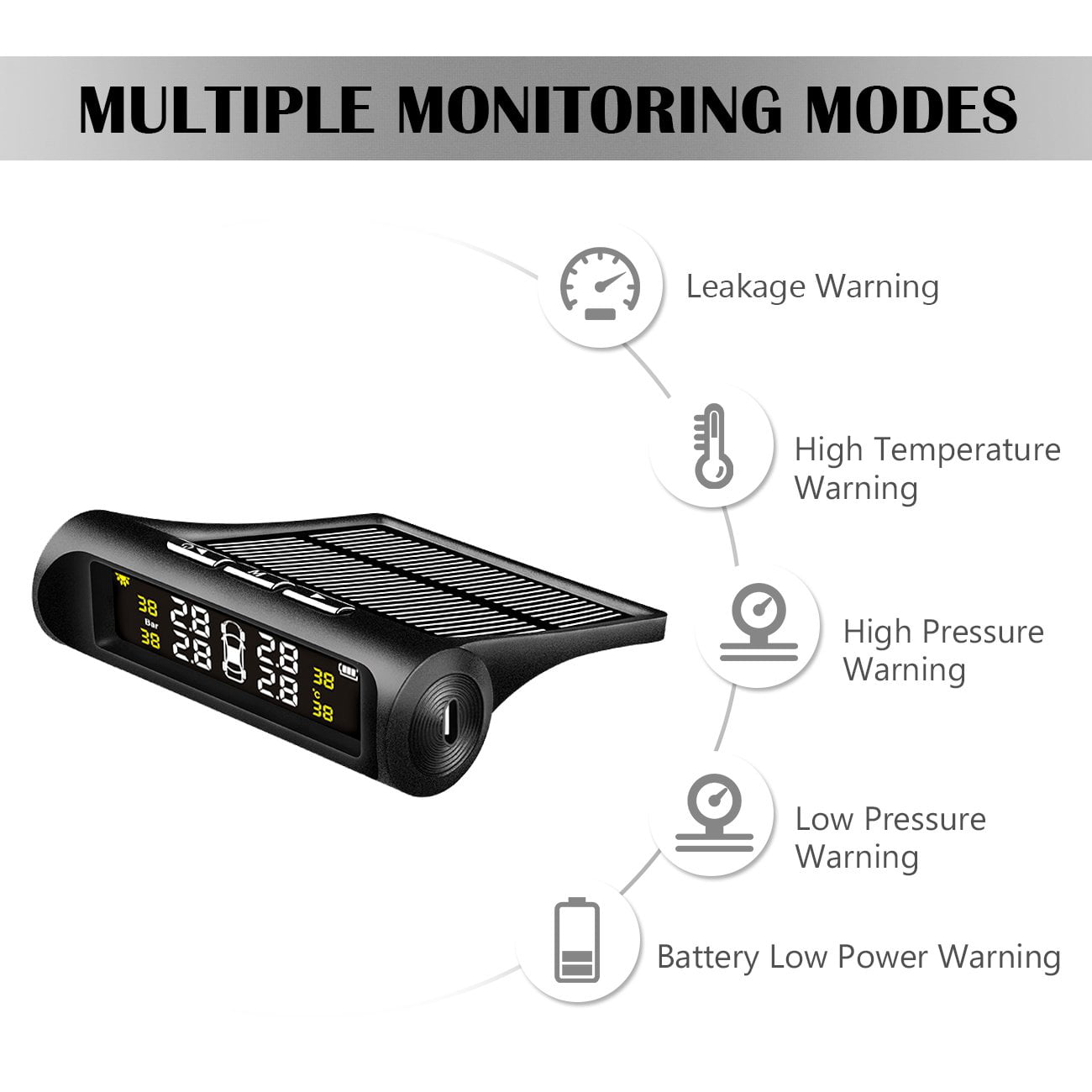 Casecover Tyre Pressure Monitoring System with 4 External Sensors for Home Motor