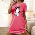 thumbnail image 3 of Censtreet Halloween Sleep Shirts for Women Short Sleeve Night Shirts for Sleeping Pullover Nightgown Soft Nightdress, 3 of 6