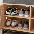 thumbnail image 2 of Dextrus 8 Pair Shoe Storage Bench Shoe Rack Cabinet Stool with Drawers & Cushion, 2 of 5