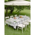 thumbnail image 4 of Outdoor Tablecloths with Umbrella Hole & Zipper, Watercolor Floral Rectangle Tablecloth 52x70 Inch, Spring Flowers Birds Plants Gray Plaid Waterproof Table Cloth, Patio/Pool/Picnic Table Covers, 4 of 8