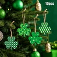 thumbnail image 7 of C Wooden Trefoil Hanging Ornament Set 10Pcs With Natural Build, Assorted Prints And Jute Cord For Holiday Party Decor And Christmas Tree Decoration 2.95X2.95X0.12In 0.13Lb, 7 of 7