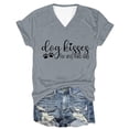 thumbnail image 1 of Camiseta de Manga Corta con Cuello en V Impresa Por la Carta de las Mujeres, 95% Poliéster 5% Spandex Vintage Top Ligero para Diario, Fiesta Y Primavera, 1 of 3