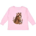 thumbnail image 3 of Inktastic Horse Girl Flowered Cute Girls Long Sleeve Toddler T-Shirt, 3 of 5
