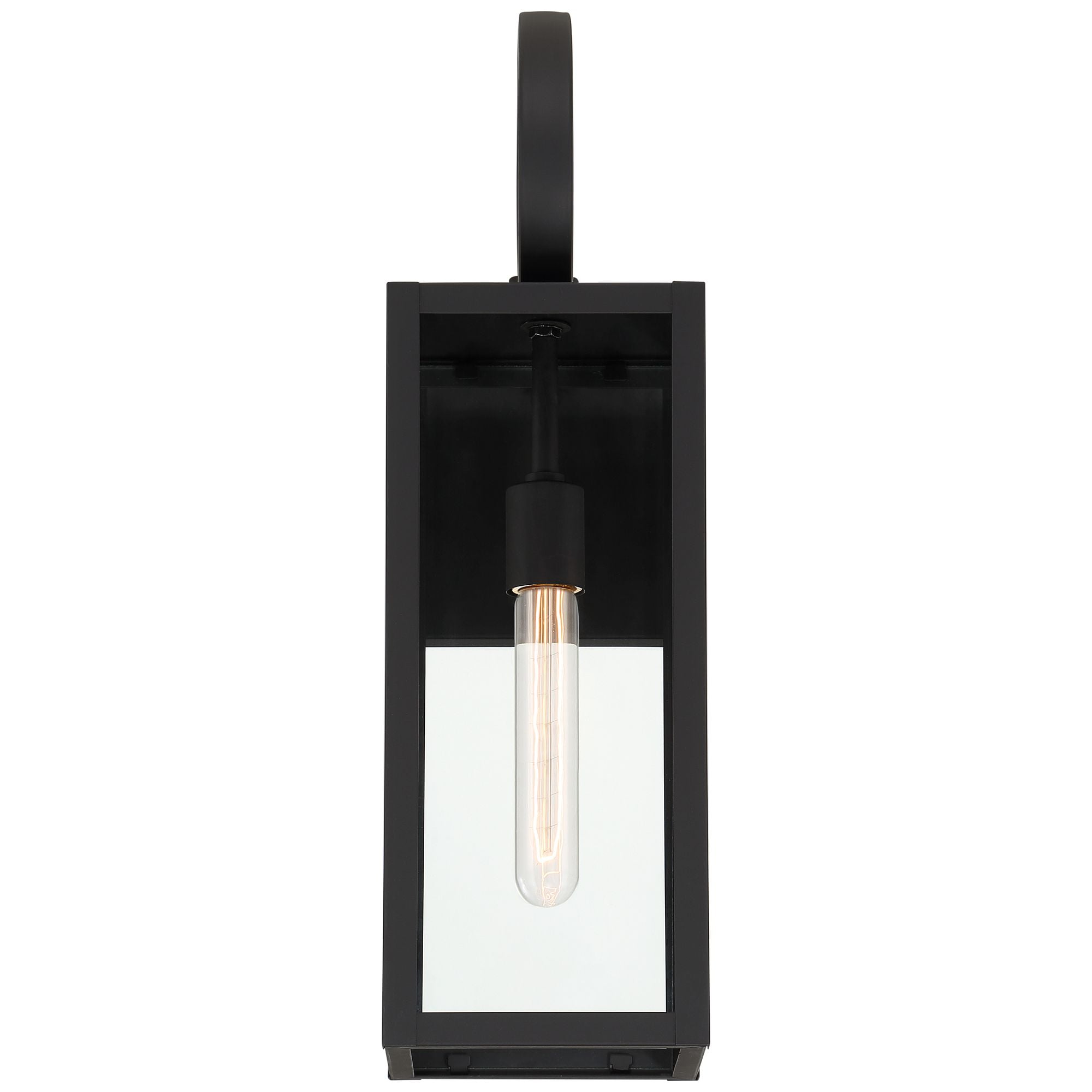 John Timberland Mira 21" High Farmhouse Rustic Lantern Outdoor Wall Light Fixture Mount Porch House Edison Bulb Black Finish