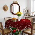 thumbnail image 3 of Red Christmas Table Cloth Waterproof Tablecloths, Winter Xmas Balls Snowflake Pine Branches Tablecloth Dining Table Cover for Kitchen Party Tabletop Outdoor, Square Tablecloth 60x60 Inch, 3 of 9