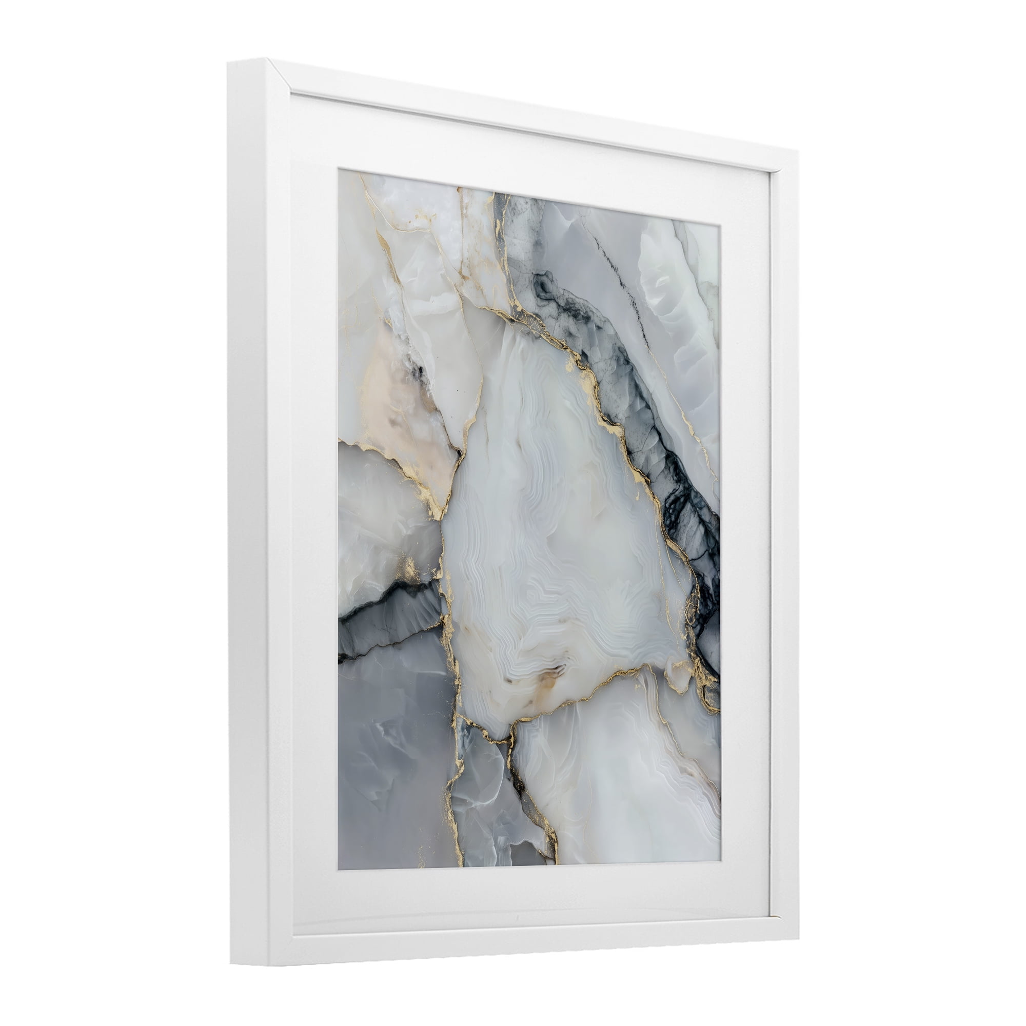 Stupell Industries Luxe Stone Geode White Framed Print Under Glass, design by Svetlana Aleynikova