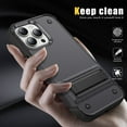 thumbnail image 6 of Designed for iPhone 16 Case, with Hidden Kickstand Military Grade Drop Protection Dustproof Hybrid Hard PC Kickstand Phone Case Cover for Men Women for iPhone 16, Gray, 6 of 7
