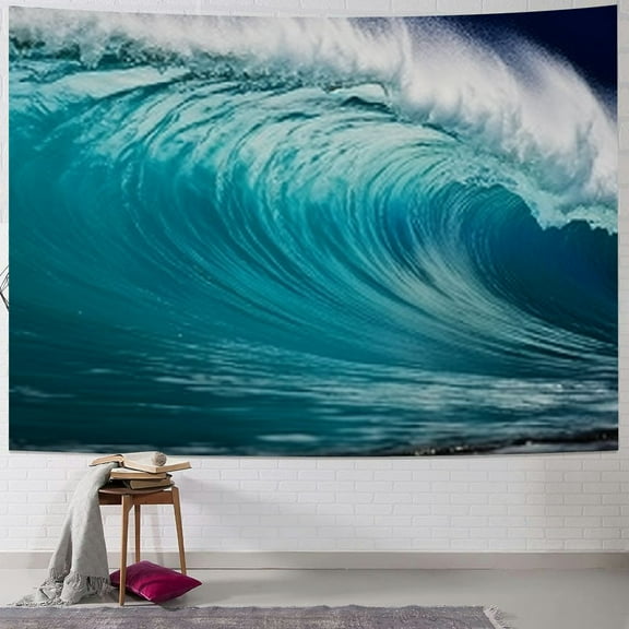PRATYUS  Ocean Wave Tapestry, Surfing Barrel Wave Breaking Wall Hanging Large Tapestry Psychedelic Tapestry Decorations Bedroom Living Room Dorm 40x30inch