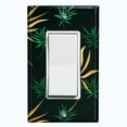 thumbnail image 1 of Metal Light Switch Plate Cover Tropical Jungle Palm Leaves Yellow Green JGL012, 1 of 13