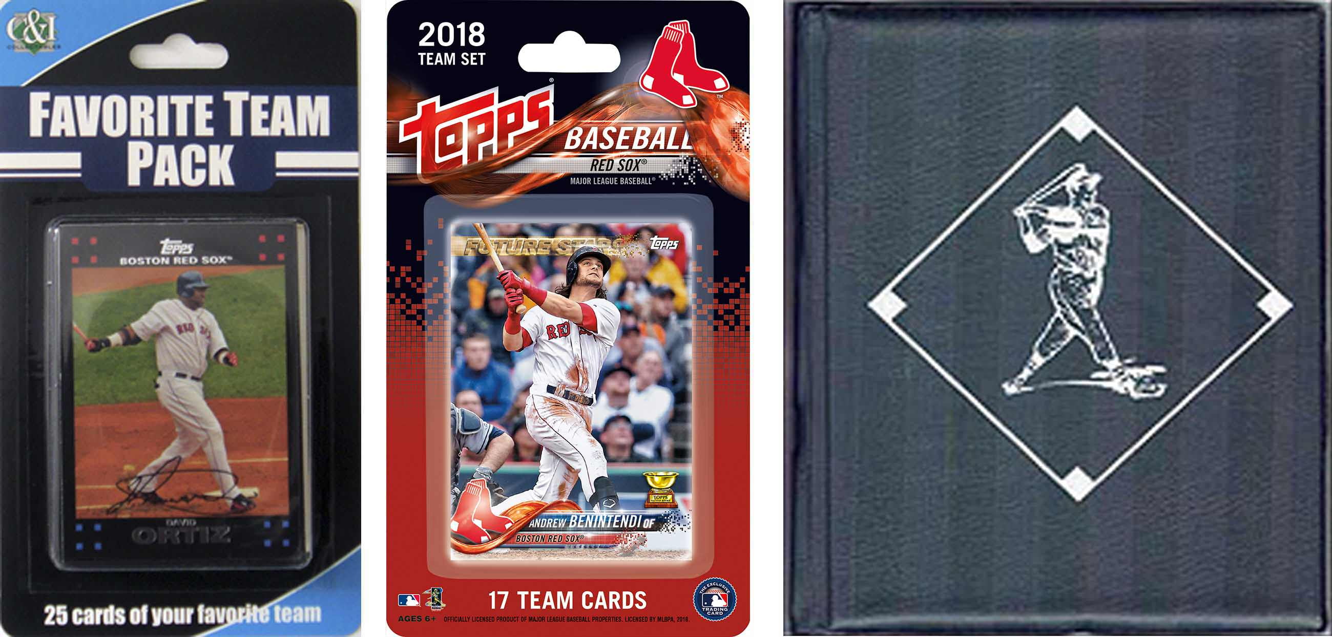 MLB Boston Red Sox Licensed 2018 Topps® Team Set and Favorite Player Trading Cards Plus Storage