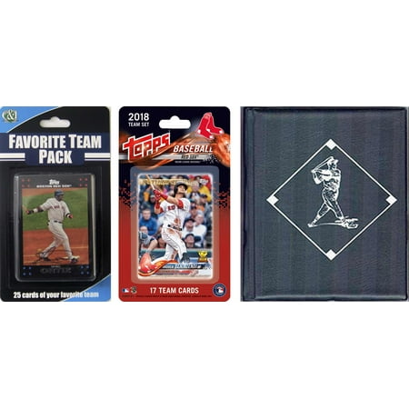 MLB Boston Red Sox Licensed 2018 Topps® Team Set and Favorite Player Trading Cards Plus Storage