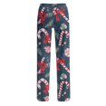 thumbnail image 3 of Wutalume Women's Winter Solid Color Pants with Drawstring and Christmas Print, Full Length Design for Casual and Sporty Activities,Mint Green XL, 3 of 4