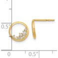 thumbnail image 3 of 14K Yellow Gold Polished Open Circle Cz Post Earrings (9.25 X 9.25) Made In Vietnam ye2002, 3 of 5
