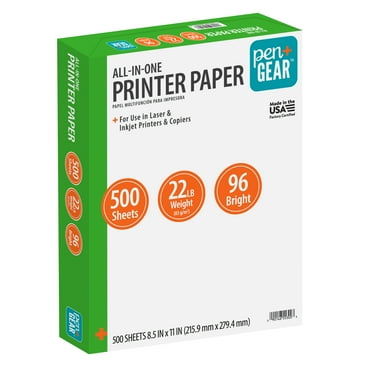 Pen + Gear All-in-One Printer Paper, 8.5 x 11, 96 Bright, 22 lb, 500 Sheets, White