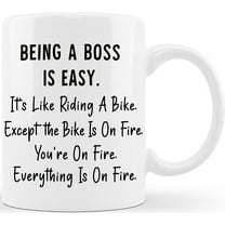 Being A Boss Is Easy Funny Gag Gift Ideas for Bosses at The Office Male Female Work Boss Lady Gifts for Men Women Employee Coworkers Staff Entrepreneur Business Owner Friends Coffee Mug