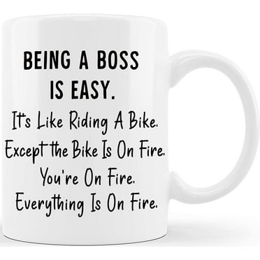 Being A Boss Is Easy Funny Gag Gift Ideas for Bosses at The Office Male Female Work Boss Lady Gifts for Men Women Employee Coworkers Staff Entrepreneur Business Owner Friends Coffee Mug