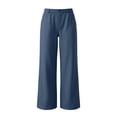 thumbnail image 5 of AherBiu Sweatpants for Women Straight Leg Button Elastic Low Rise Casual Pants Loose Fitted Trousers with Pockets(XX-Large,Navy), 5 of 6