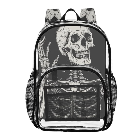 ALAZA Clear Backpack Cool Human Skeleton PVC Transparent BookBag