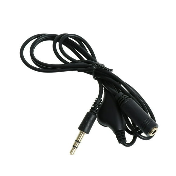 1M 3.5mm Male to Female Stereo Headphone Audio Extension Cable Cord with Volume Control (Black)