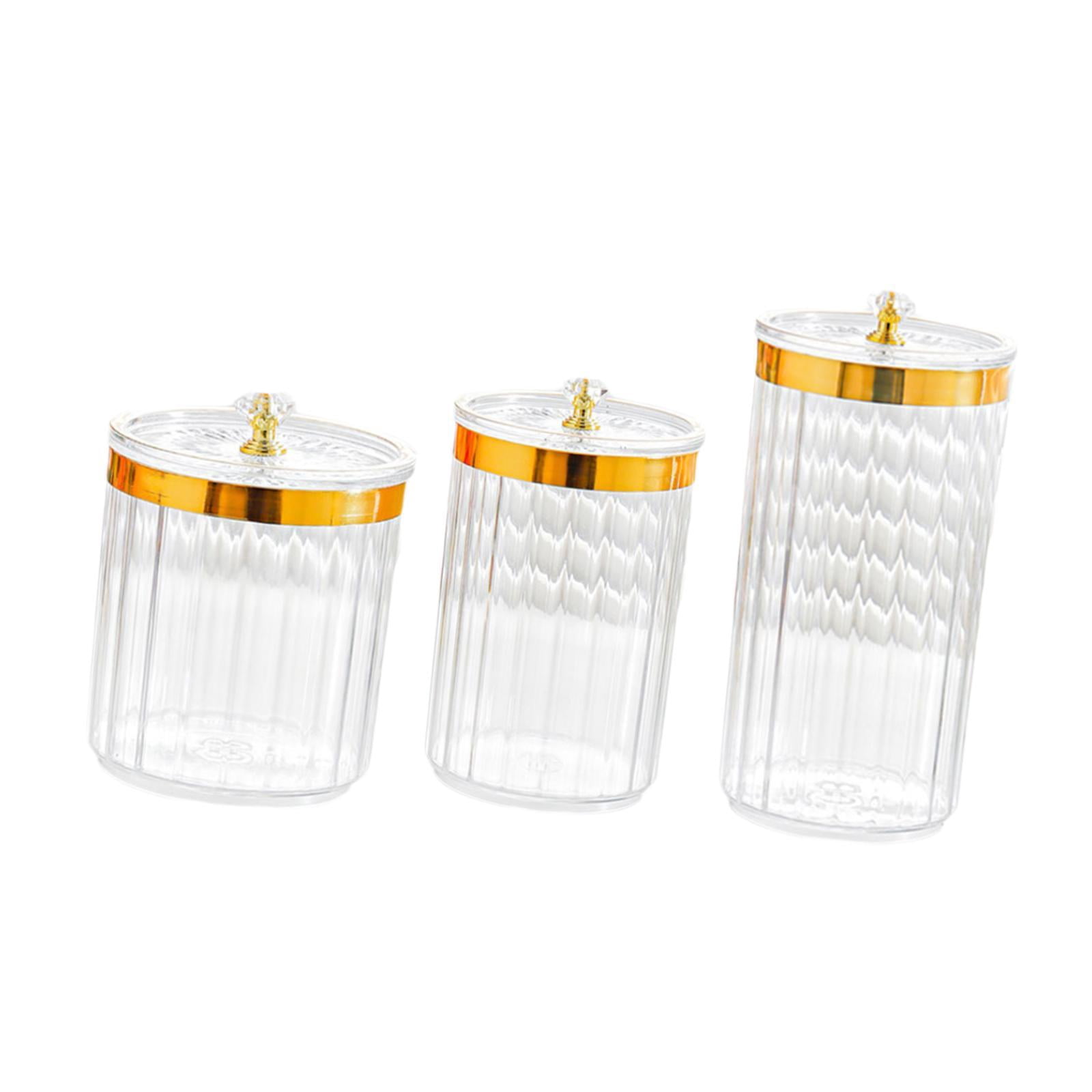 3 Pcs Food Storage Jars with Lids Sugar Container Nuts Organizer Clear PP Material for Pantry Organization
