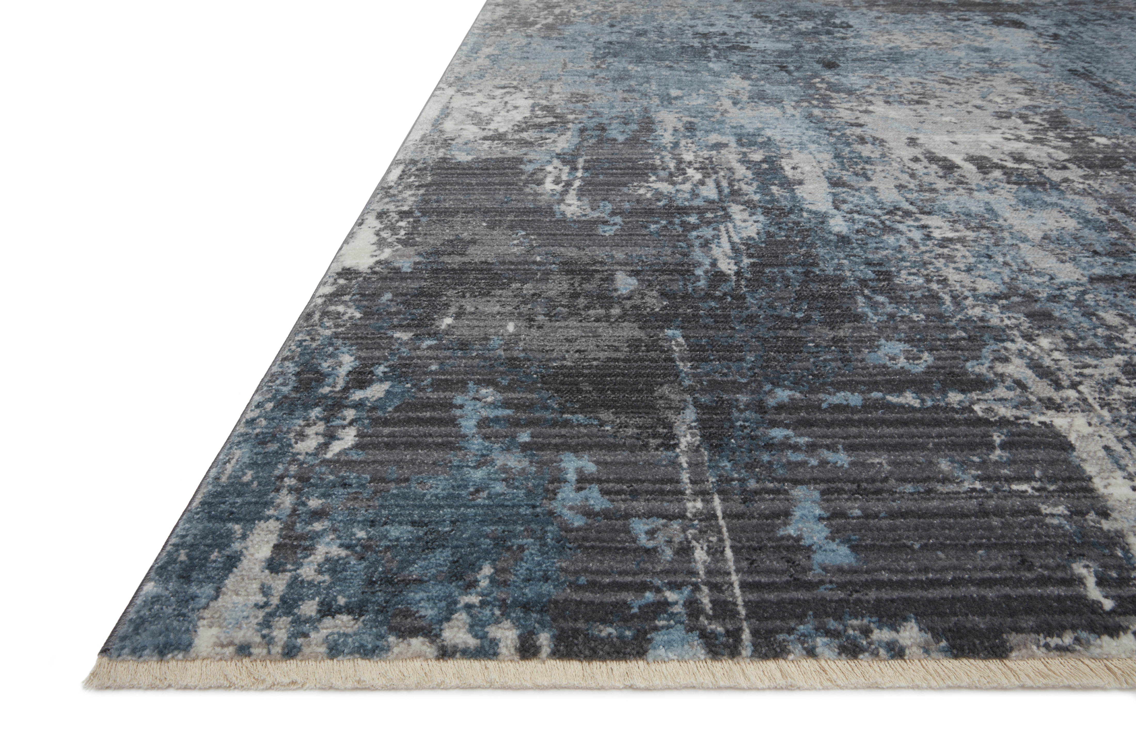 Loloi II Samra SAM-06 Charcoal / Sky Abstract Area Rug 18" x 18" Sample Swatch