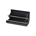 thumbnail image 3 of Piel Genuina Cartera Mujer Largo Lujo Patrón De Color Negro Diseño De La Tela Rayas, 3 of 4