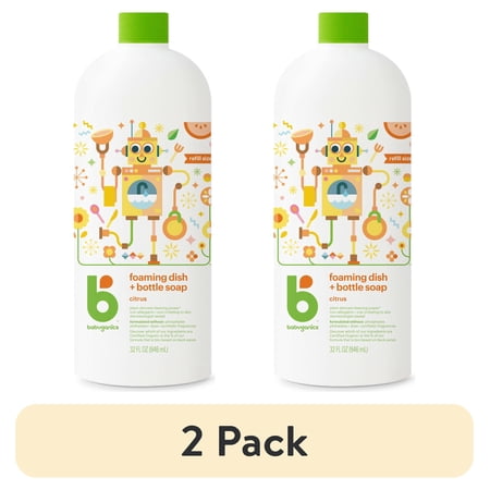 (2 pack) Babyganics Foaming Dish Soap , Citrus, 32oz