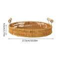 thumbnail image 3 of Weaving Storage Imitating Rattan Fruit Tray Dessert And Grocery Design With Handle Suitable For Home Dining And Outdoor Use, 3 of 7