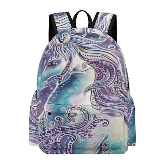 PRATYUS Backpack Oxford Fabric Ornate Unicorn Star Mane Laptop Bag Back To School Campus Lightweight Durable Water Resistant Large Capacity 16.5 Inch