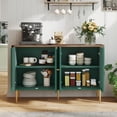 thumbnail image 5 of HLR 48" Modern Accent Cabinet - Buffet Sideboard Credenza with 4 Doors, Removable Shelves, Storage for Entryway, Living Room & Dining Room,Green, 5 of 6
