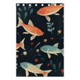 thumbnail image 4 of Fish Leaves Flowers Blue Curtains Black Out 72 Inch Length Curtains for Sliding Glass Doors Bedroom Living Room 2 Pack, 4 of 6
