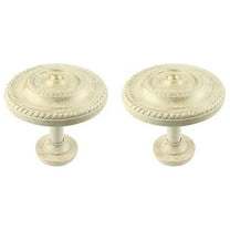Urbanest Medallion Curtain Holdback – Elegant Drapery Tieback, Farmhouse Drapery Hardware for Stylish Window Treatments, 2 Pieces, Gilded French White