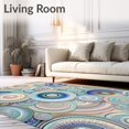 thumbnail image 2 of ODIKA 4'x6' Machine Washable Non-Slip Area Rug, Elegant showcasing Abalone Shell Design High Traffic Rug, Blue, 84855, 2 of 7