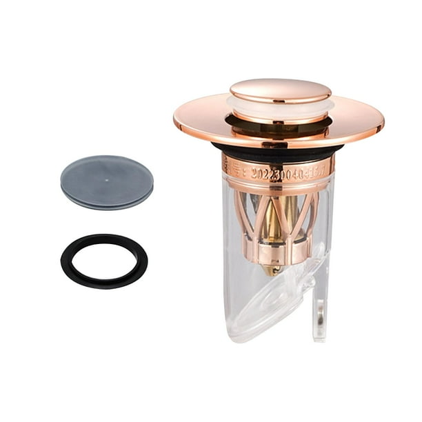 Tapón de lavabo para baño, filtro de desagüe emergente, convertidor de bañera, tapa de tapón a presión para fregadero Oro