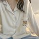 thumbnail image 5 of Conjunto de pijama para mujer, transpirable, 2 piezas, ropa de dormir suelta, con bolsillo, para otoño, primavera, oso XL, 5 of 10