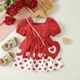 thumbnail image 2 of LUOGENLI Girls Dresses Size 5-6 Toddler Girls Short Sleeve Hearts Prints Dresses Valentine's Day Princess Dress Girls' Dresses White Floral Girls Skirts Size 5-6 2-3 Years, 2 of 7