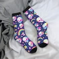 thumbnail image 5 of KLL Skull mushroom rainbow space Print Cool Socks Men's Women's Crew Socks Funny Crazy Novelty Stockings, 5 of 6