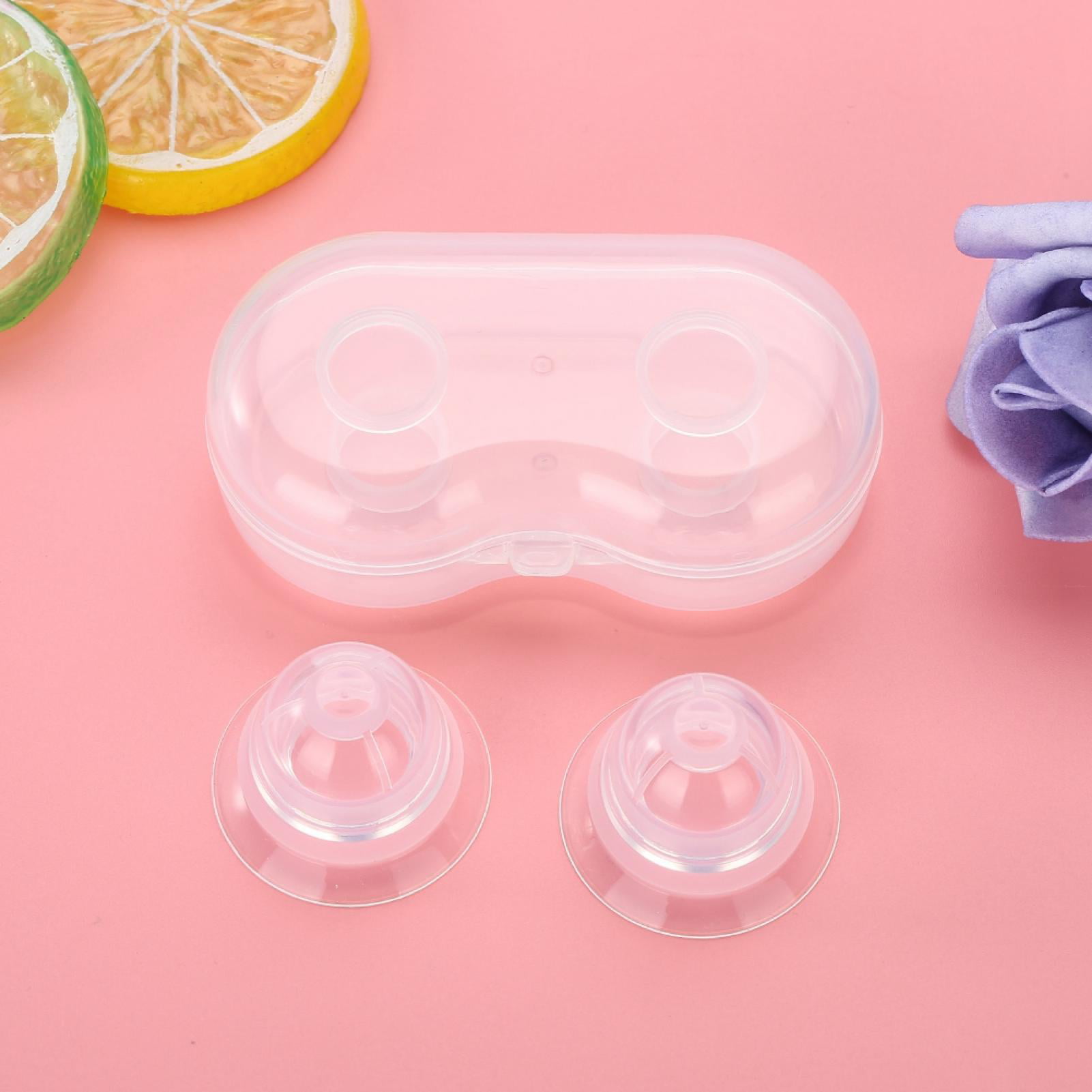 Ludlz 3 Pair Nipplesuckers Silicone Nipple Corrector for Flat Inverted Nipples for Breastfeeding Mother with Clear Case Painless Silicone Nipple
