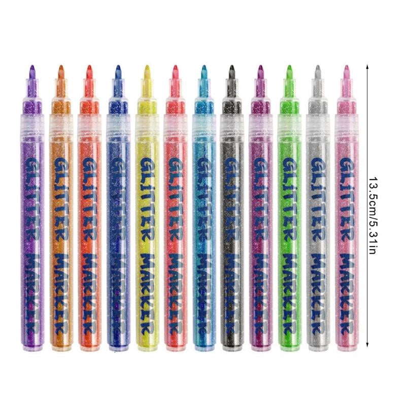 CEORPER Glittering Highlighter Pen Quick Drying for Journaling Card Making Drawing