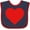 Navy and Red, variant on Inktastic Red Heart Boys or Girls Baby Bib